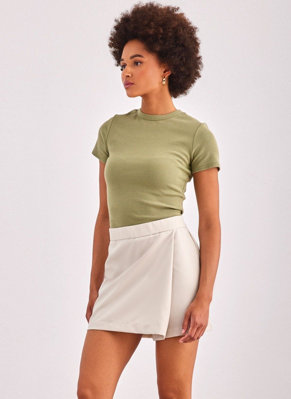 Φούστα σορτς μίνι ONLY 15311334 - Μπεζ - thefashionproject.gr - ONLY