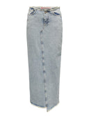 Φούστα τζιν με ξέφτια στη μέση ONLY 15315170 - Μπλε jean - thefashionproject.gr - ONLY