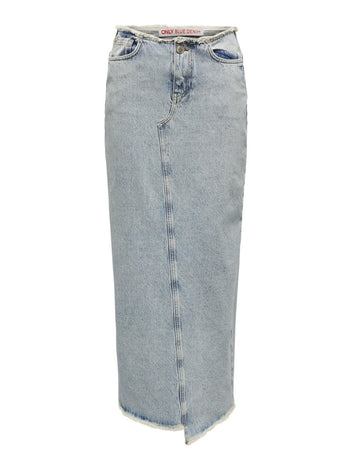 Φούστα τζιν με ξέφτια στη μέση ONLY 15315170 - Μπλε jean - thefashionproject.gr - ONLY