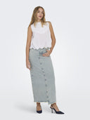 Φούστα τζιν με ξέφτια στη μέση ONLY 15315170 - Μπλε jean - thefashionproject.gr - ONLY