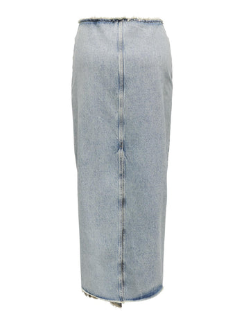 Φούστα τζιν με ξέφτια στη μέση ONLY 15315170 - Μπλε jean - thefashionproject.gr - ONLY
