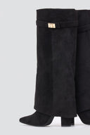 Gaiter Boots High Block Heel - Black Suede - thefashionproject.gr - Stephan