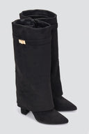 Gaiter Boots High Block Heel - Black Suede - thefashionproject.gr - Stephan