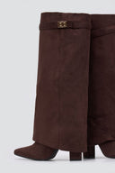 Gaiter Boots High Block Heel - Brown Suede - thefashionproject.gr - Stephan