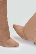Gaiter Boots High Block Heel - Taupe Suede - thefashionproject.gr - Stephan