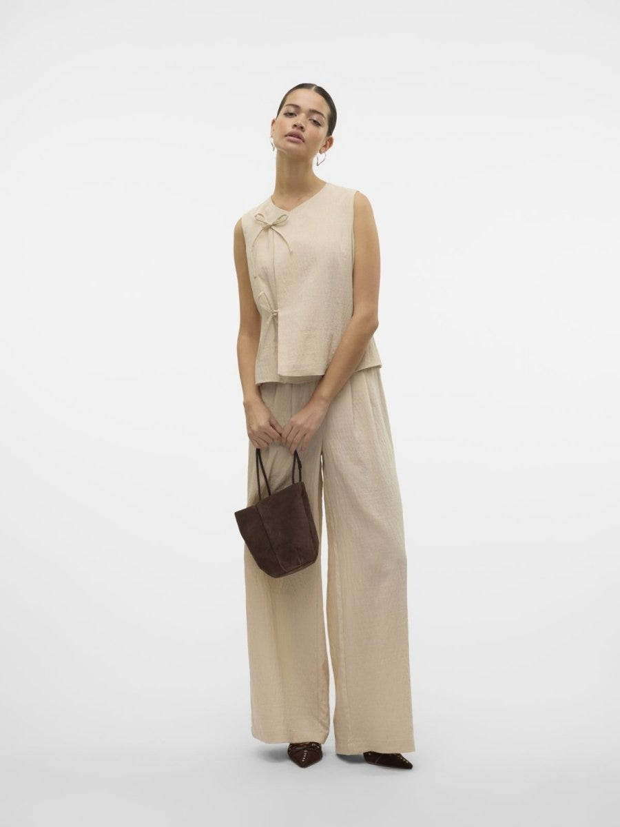 Γιλέκο με κορδόνια Vero Moda 10326935 - Μπεζ - thefashionproject.gr - VERO MODA