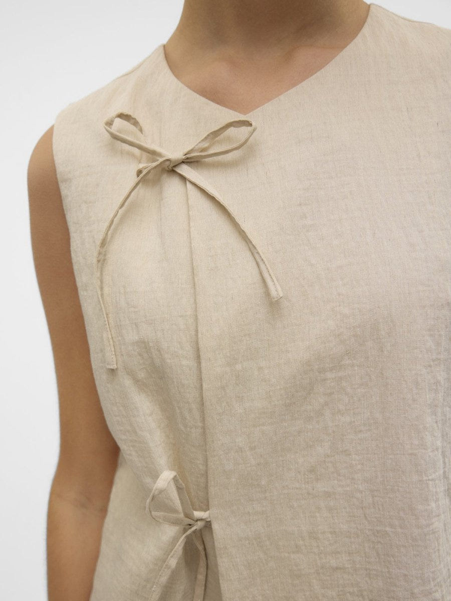 Γιλέκο με κορδόνια Vero Moda 10326935 - Μπεζ - thefashionproject.gr - VERO MODA