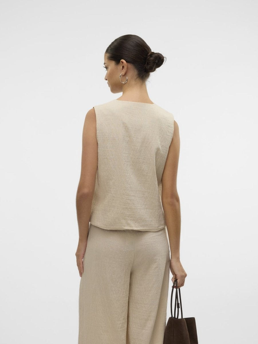 Γιλέκο με κορδόνια Vero Moda 10326935 - Μπεζ - thefashionproject.gr - VERO MODA - 24085003032