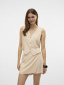 Γιλέκο με λινό Vero Moda 10321606 - Μπεζ - thefashionproject.gr - VERO MODA