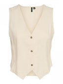 Γιλέκο με λινό Vero Moda 10321606 - Μπεζ - thefashionproject.gr - VERO MODA