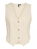 Γιλέκο με λινό Vero Moda 10321606 - Μπεζ - thefashionproject.gr - VERO MODA