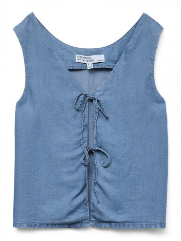 Γιλέκο υφασμάτινο με denim όψη Vero Moda 10326066 - Μπλε denim - thefashionproject.gr - VERO MODA