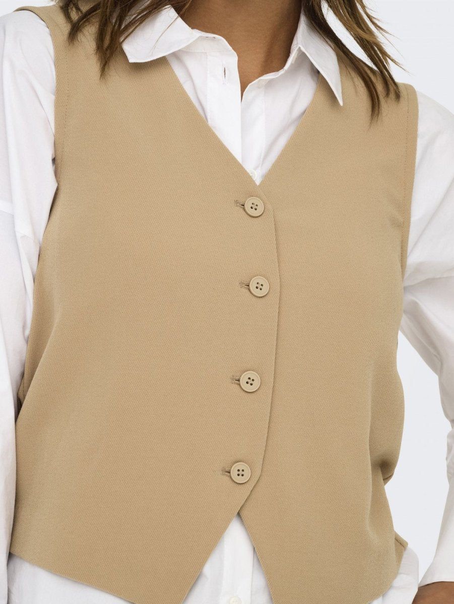 Γιλέκο υφασμάτινο ONLY 15338924 - Caramel - thefashionproject.gr - ONLY