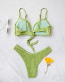 Γκοφρέ v slip bikini - Πράσινο - thefashionproject.gr - The Fashion Project