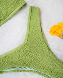 Γκοφρέ v slip bikini - Πράσινο - thefashionproject.gr - The Fashion Project