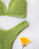 Γκοφρέ v slip bikini - Πράσινο - thefashionproject.gr - The Fashion Project