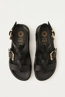 ATENEO - Gladiator Sandals Buckle Straps - Black Matte