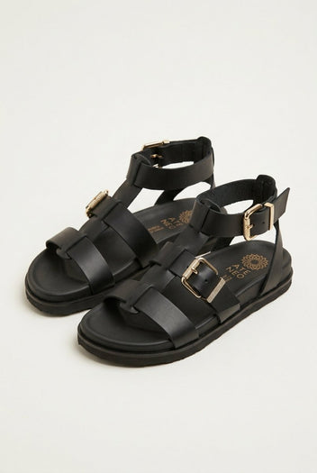 ATENEO - Gladiator Sandals Buckle Straps - Black Matte