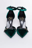 Γόβες από velvet ύφασμα με μπαρέτα TFP - Κυπαρισσί - thefashionproject.gr - TFP