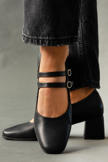 Γόβες δερμάτινες Mary Janes Ragazza 036 - Μαύρο - thefashionproject.gr - RAGAZZA