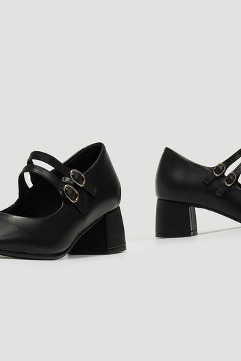 Γόβες δερμάτινες Mary Janes Ragazza 036 - Μαύρο - thefashionproject.gr - RAGAZZA