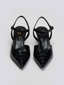 Γόβες κροκό μυτερές t - strap TFP - Μαύρο - thefashionproject.gr - TFP