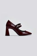 Γόβες λουστρίνι με διπλή μπαρέτα TFP - Burgundy - thefashionproject.gr - TFP