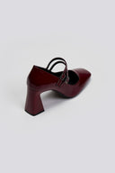 Γόβες λουστρίνι με διπλή μπαρέτα TFP - Burgundy - thefashionproject.gr - TFP
