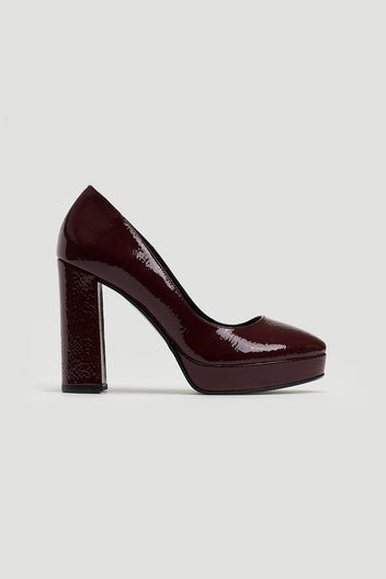 Γόβες λουστρίνι με φιάπα TFP - Burgundy - thefashionproject.gr - TFP