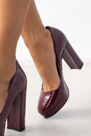 Γόβες λουστρίνι με φιάπα TFP - Burgundy - thefashionproject.gr - TFP