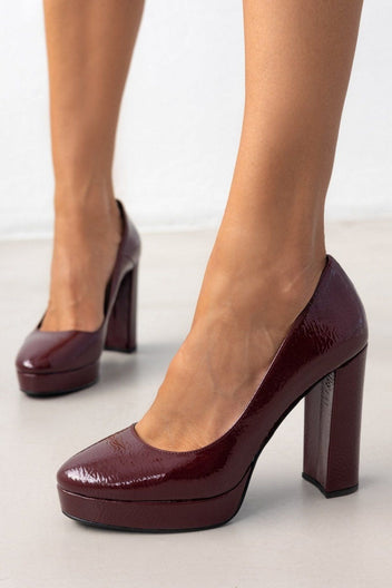 Γόβες λουστρίνι με φιάπα TFP - Burgundy - thefashionproject.gr - TFP