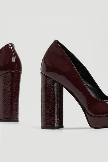 Γόβες λουστρίνι με φιάπα TFP - Burgundy - thefashionproject.gr - TFP