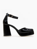 Γόβες λουστρίνι με φιάπα TFP - Μαύρο - thefashionproject.gr - TFP