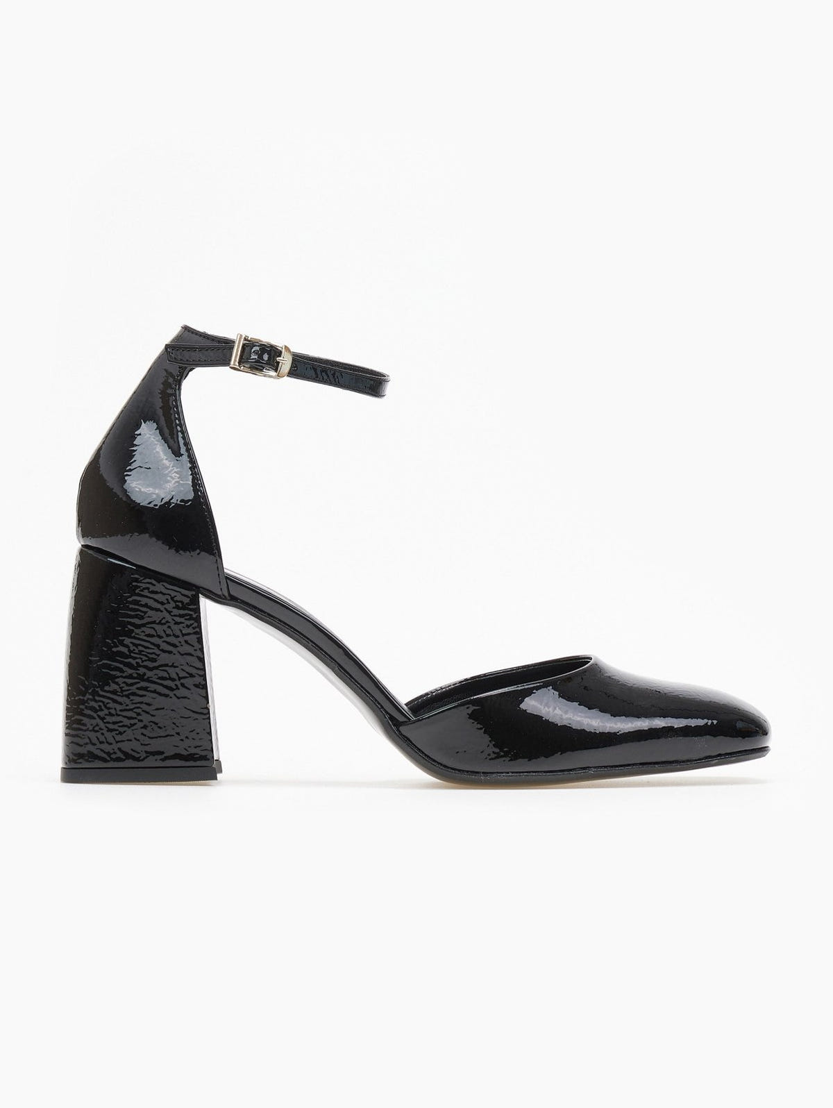 Γόβες λουστρίνι με μπαρέτα - Μαύρο - thefashionproject.gr - TFP