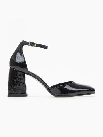 Γόβες λουστρίνι με μπαρέτα - Μαύρο - thefashionproject.gr - TFP
