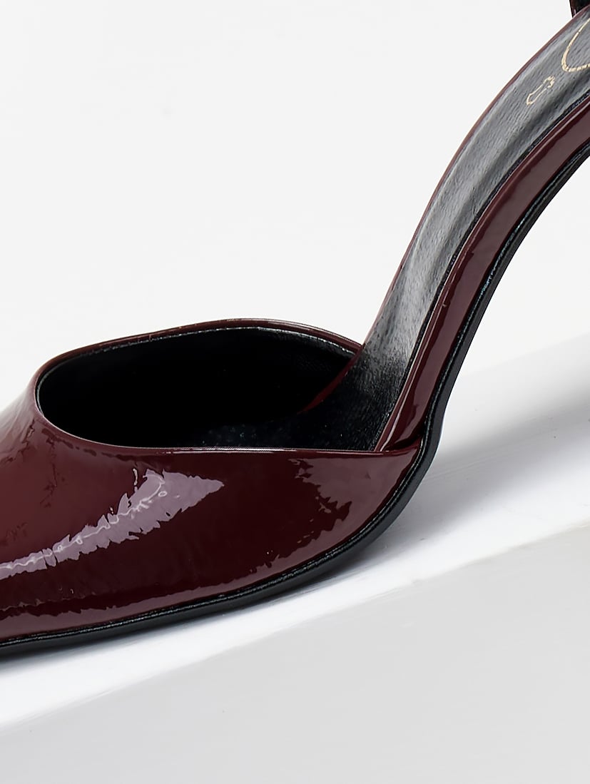 Γόβες λουστρίνι με μπαρέτα - Μπορντό - thefashionproject.gr - TFP