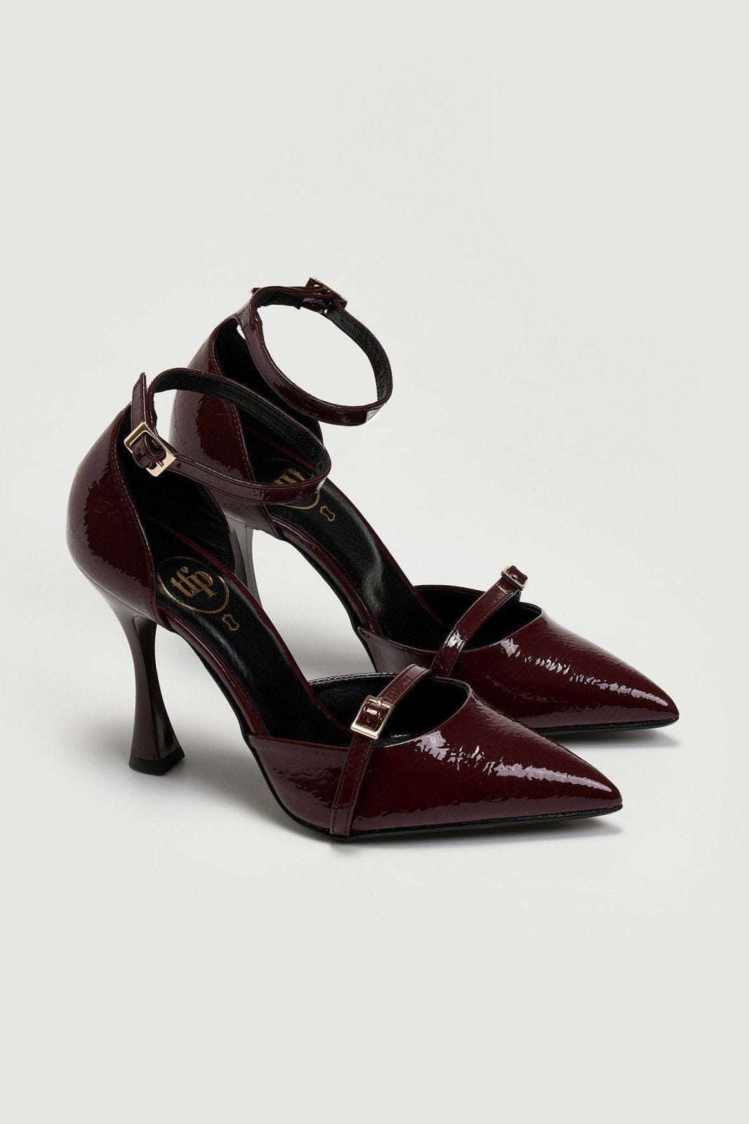 Γόβες λουστρίνι με μπαρέτα TFP - Burgundy - thefashionproject.gr - TFP