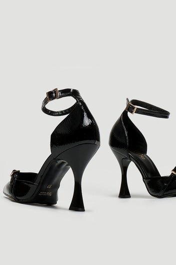 Γόβες λουστρίνι με μπαρέτα TFP - Μαύρο - thefashionproject.gr - TFP