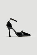 Γόβες λουστρίνι με μπαρέτα TFP - Μαύρο - thefashionproject.gr - TFP