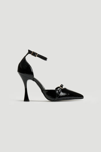 Γόβες λουστρίνι με μπαρέτα TFP - Μαύρο - thefashionproject.gr - TFP