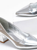Γόβες λουστρίνι μυτερές - Ασημί - thefashionproject.gr - GIVANA