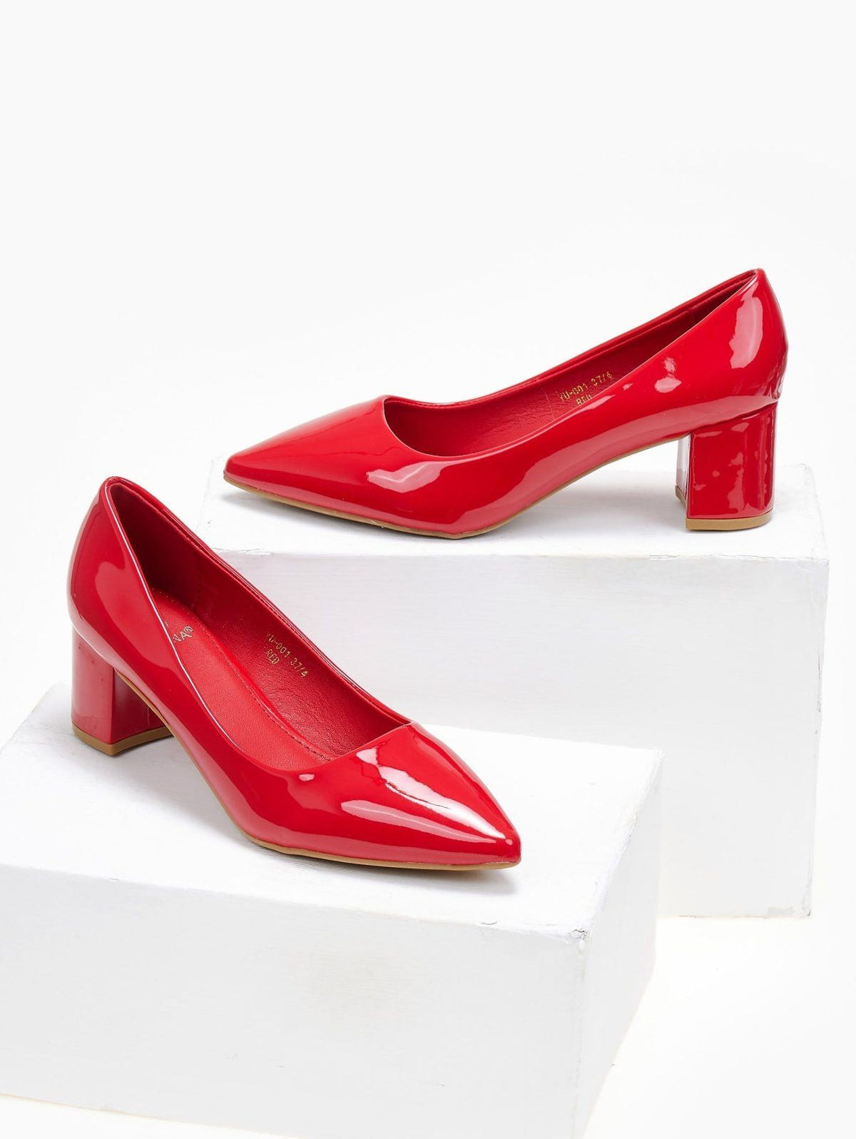 Γόβες λουστρίνι μυτερές - Κόκκινο - thefashionproject.gr - GIVANA
