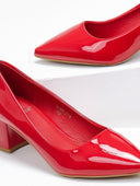 Γόβες λουστρίνι μυτερές - Κόκκινο - thefashionproject.gr - GIVANA