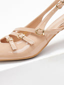 Γόβες λουστρίνι μυτερές slingback Erynn - Nude - thefashionproject.gr - ERYNN