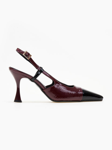 Patent Pointed Pumps - Burgundy