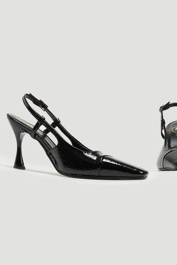 Γόβες λουστρίνι μυτερές TFP - Μαύρο - thefashionproject.gr - TFP