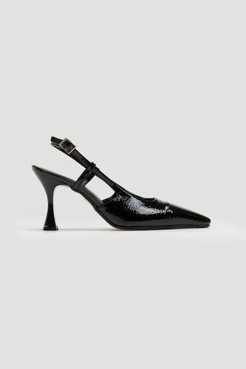 Γόβες λουστρίνι μυτερές TFP - Μαύρο - thefashionproject.gr - TFP