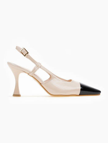 Γόβες λουστρίνι μυτερές TFP - Nude - thefashionproject.gr - TFP