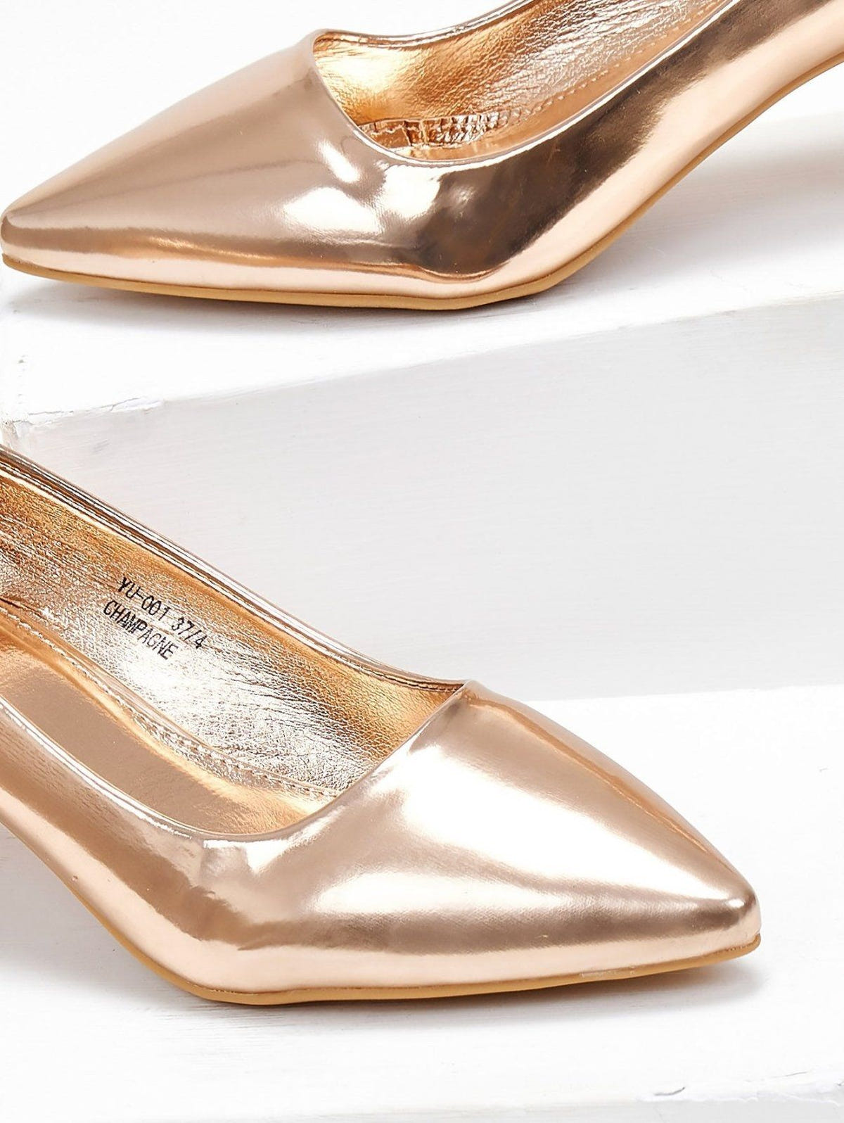 Γόβες λουστρίνι μυτερές - Χαλκός - thefashionproject.gr - GIVANA