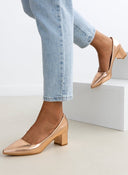 Γόβες λουστρίνι μυτερές - Χαλκός - thefashionproject.gr - GIVANA